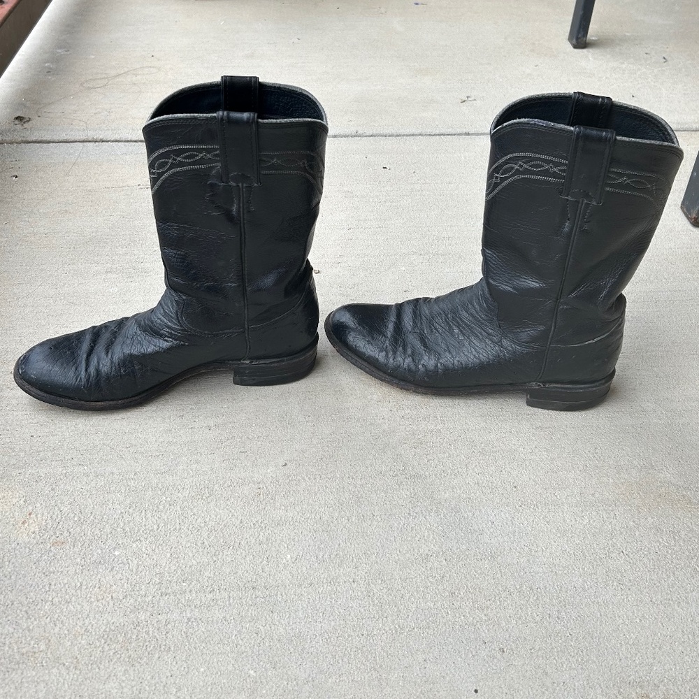 Vintage Justin Boots Western Cowboy Cowgirl Women Genuine Real Leather Roper 6.5